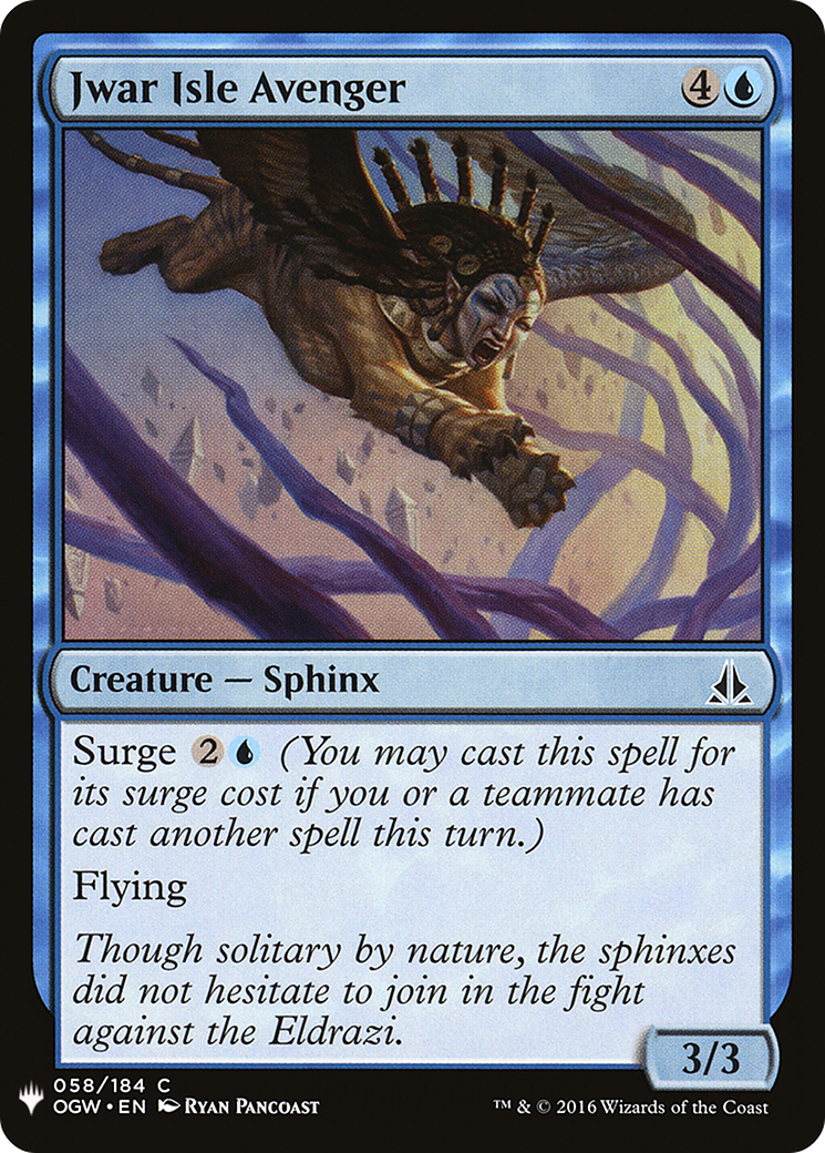 Jwar Isle Avenger (LIST-058) - The List