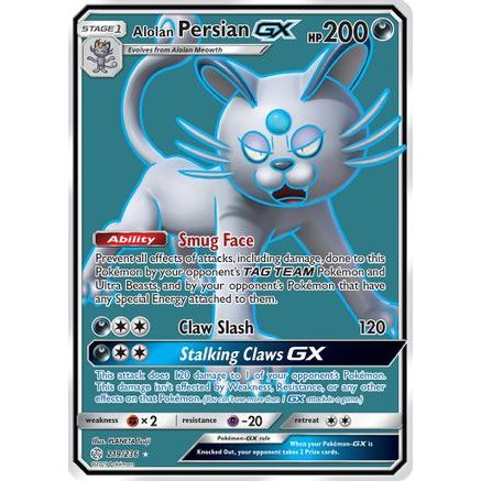 Alolan Persian GX (Full Art) 219/236 - SM  Cosmic Eclipse Holofoil