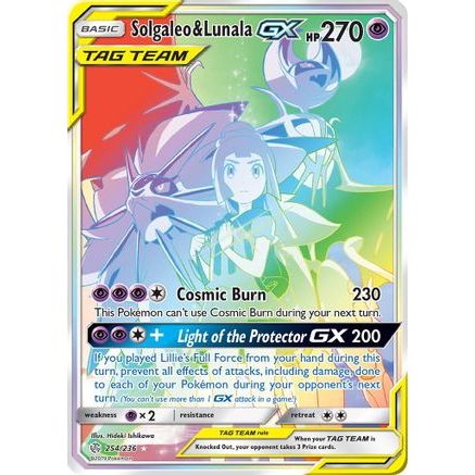 Solgaleo & Lunala GX (Secret) 254/236 - SM  Cosmic Eclipse Holofoil