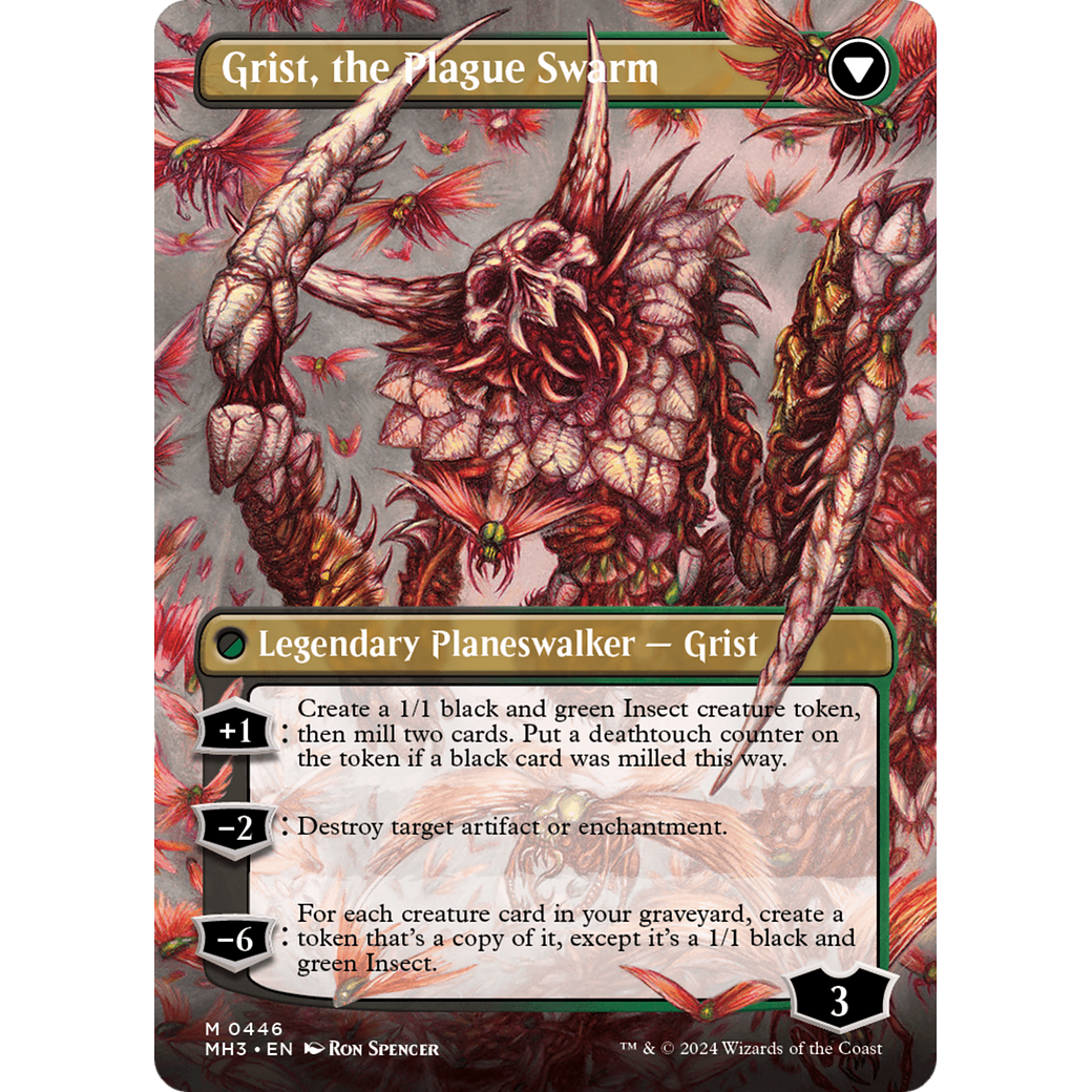 Grist, Voracious Larva // Grist, the Plague Swarm (MH3-446) - Modern Horizons 3 (Borderless) Foil