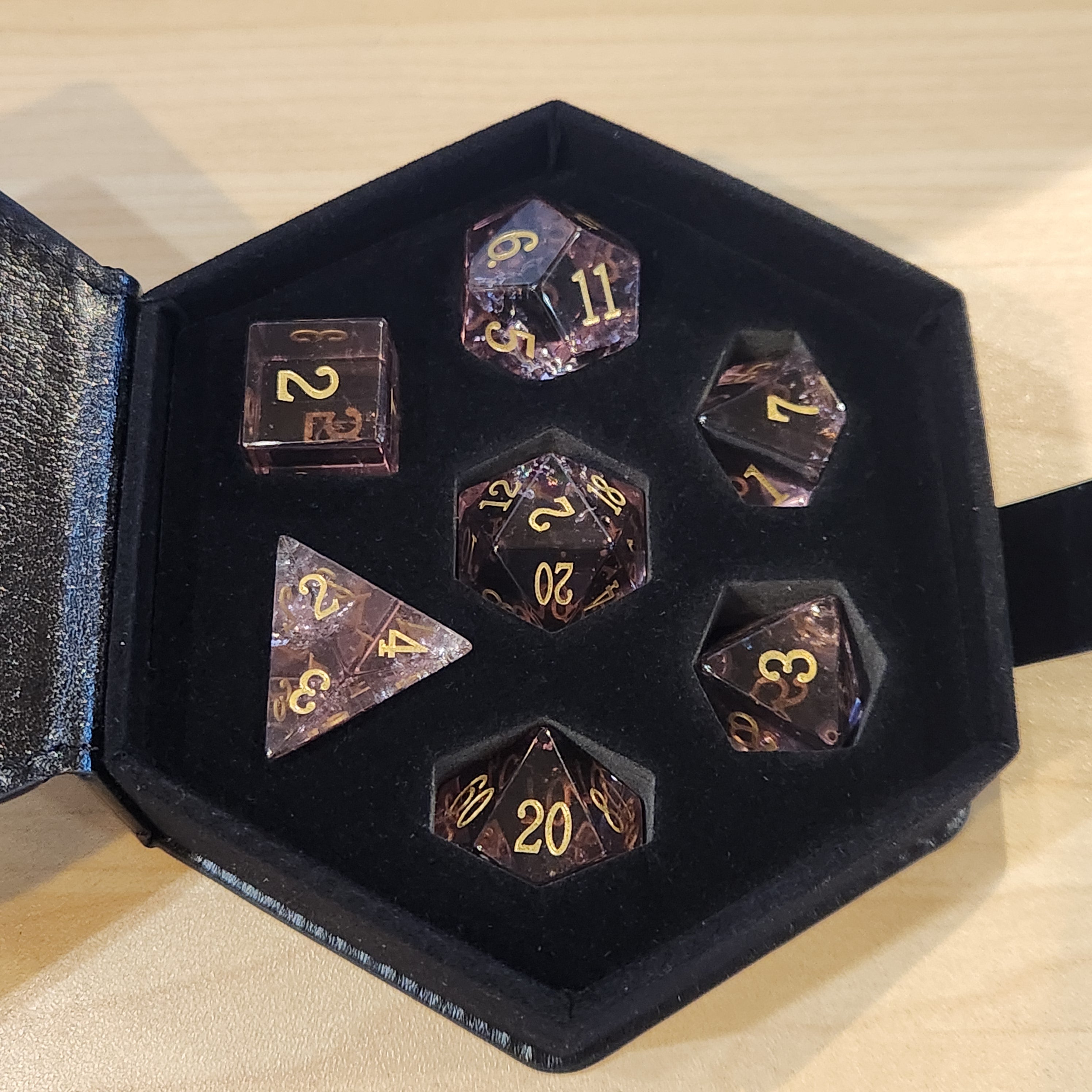 Gem Stone Dice Set: Explosion Purple