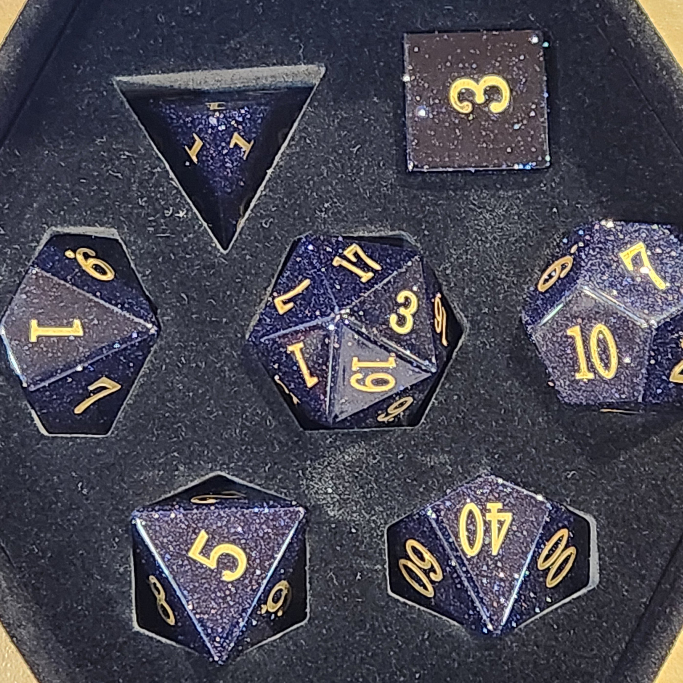 Night Sky Gem Stone Dice Set