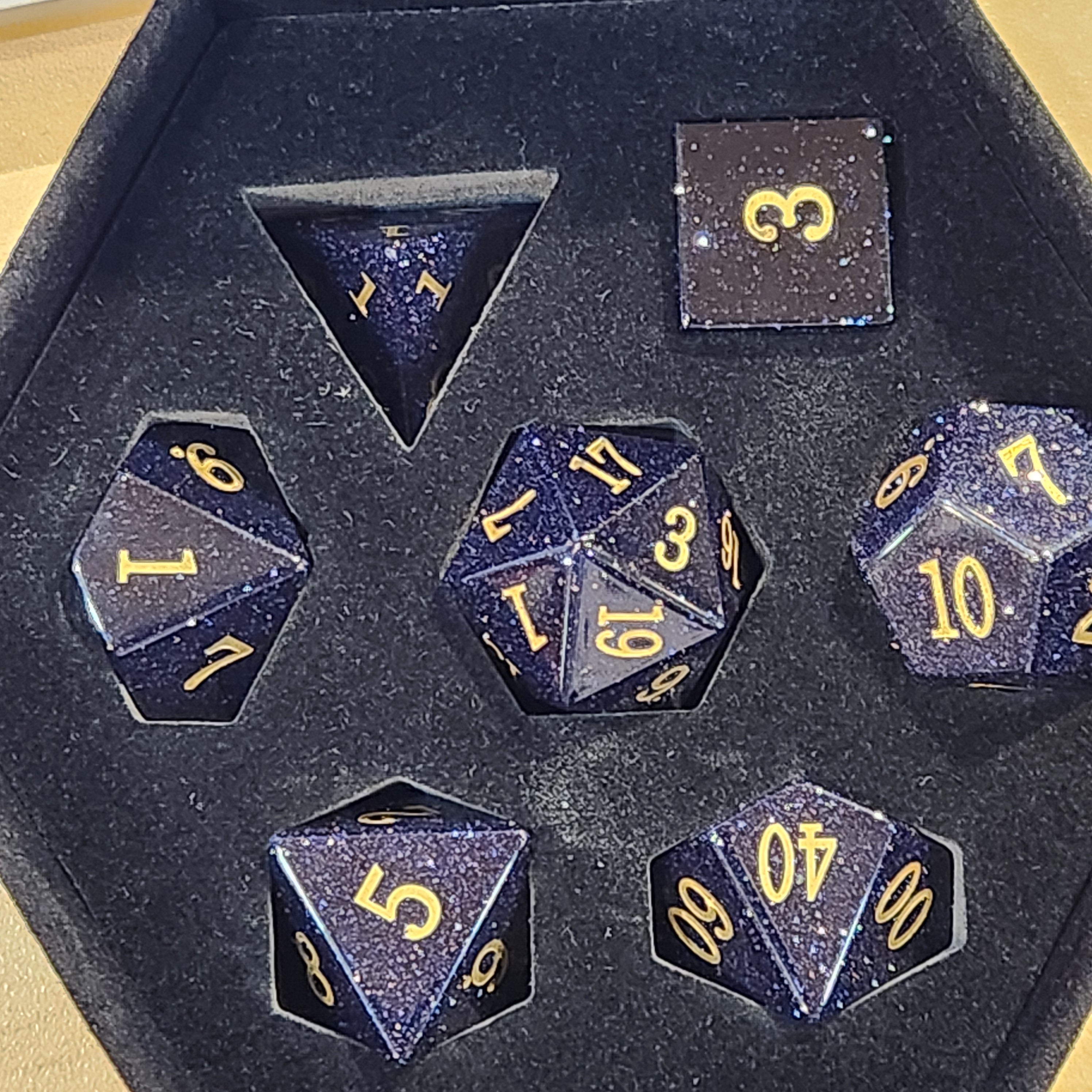 Gem Stone Dice Set: Night Sky