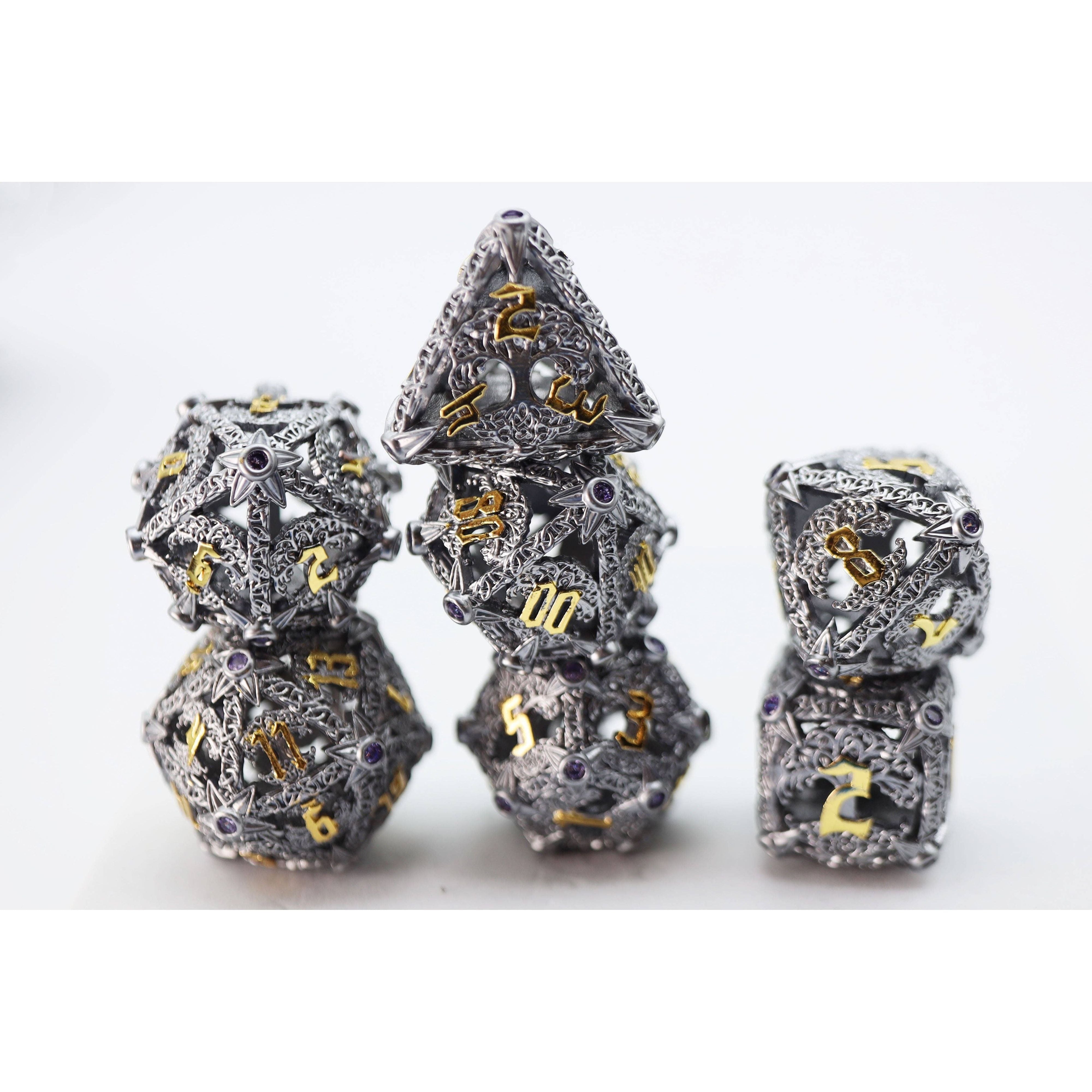 Trees of Virtue: Tree of Philomathy - Hollow Metal RPG Dice Set