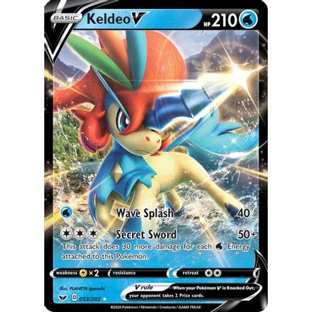 Keldeo V 53/202 - SWSH01 Sword & Shield Base Set Holofoil