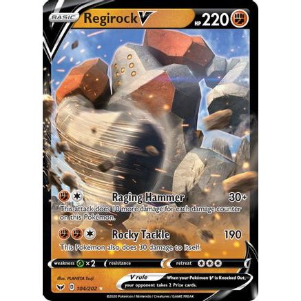 Regirock V 104/202 - SWSH01 Sword & Shield Base Set Holofoil