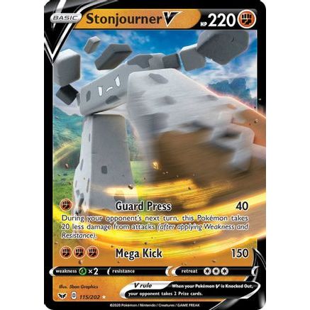 Stonjourner V 115/202 - SWSH01 Sword & Shield Base Set Holofoil