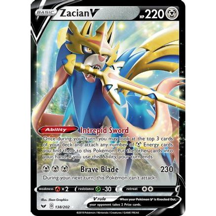 Zacian V 138/202 - SWSH01 Sword & Shield Base Set Holofoil