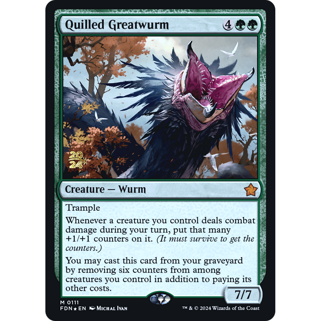 Quilled Greatwurm (PRE-111S) - Foundations Promos Foil