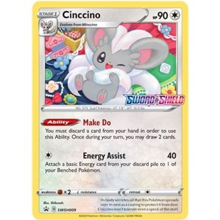 Cinccino - SWSH009 (Prerelease) SWSH009/307 - SWSH Sword & Shield Promo Cards Holofoil
