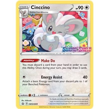 Cinccino - SWSH009 (Prerelease) [Staff] SWSH009 - SWSH Sword & Shield Promo Cards Holofoil