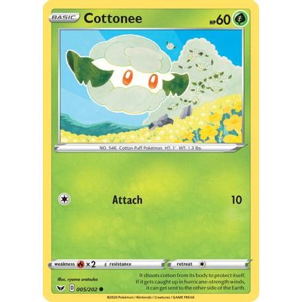 Cottonee 5/202 - SWSH01 Sword & Shield Base Set Reverse Holofoil