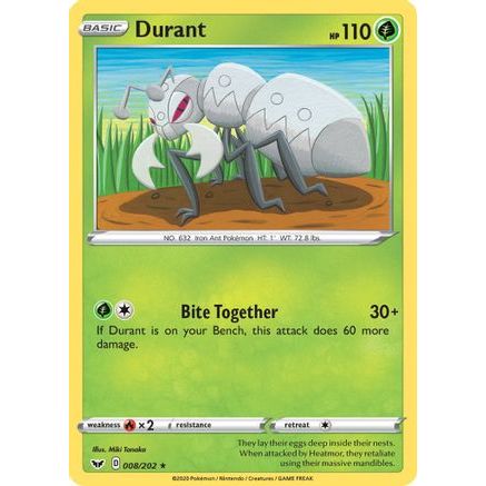 Durant 8/202 - SWSH01 Sword & Shield Base Set Reverse Holofoil