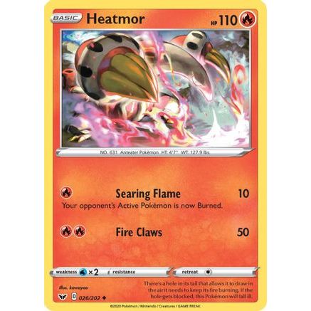 Heatmor 26/202 - SWSH01 Sword & Shield Base Set Reverse Holofoil