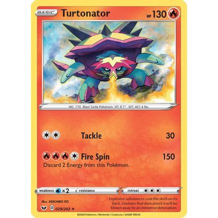 Turtonator 29/202 - SWSH01 Sword & Shield Base Set Reverse Holofoil