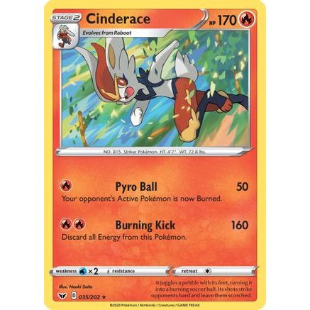 Cinderace (035) 35/202 - SWSH01 Sword & Shield Base Set Reverse Holofoil