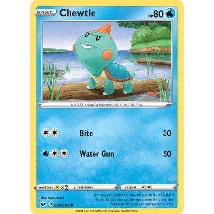 Chewtle 60/202 - SWSH01 Sword & Shield Base Set