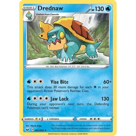 Drednaw 61/202 - SWSH01 Sword & Shield Base Set Reverse Holofoil