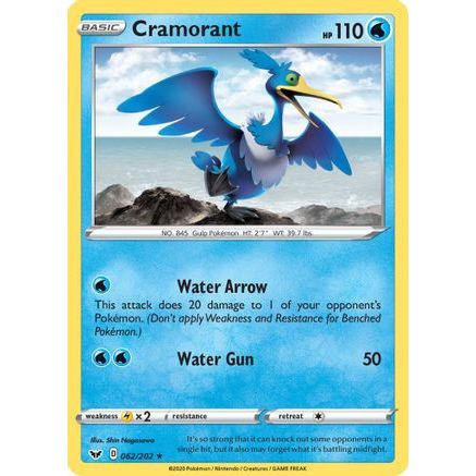 Cramorant 62/202 - SWSH01 Sword & Shield Base Set Reverse Holofoil