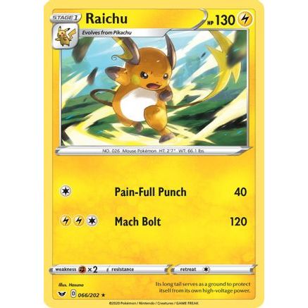 Raichu 66/202 - SWSH01 Sword & Shield Base Set