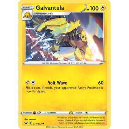 Galvantula 71/202 - SWSH01 Sword & Shield Base Set Reverse Holofoil