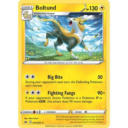 Boltund (075) 75/202 - SWSH01 Sword & Shield Base Set Reverse Holofoil