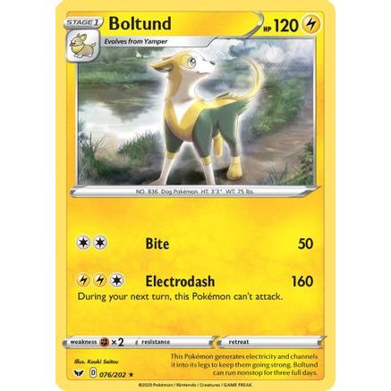 Boltund (076) 76/202 - SWSH01 Sword & Shield Base Set Reverse Holofoil