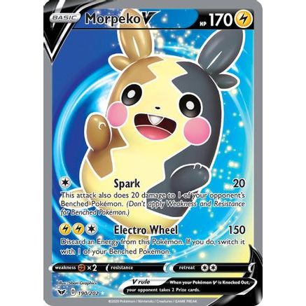 Morpeko V (Full Art) 190/202 - SWSH01 Sword & Shield Base Set Holofoil