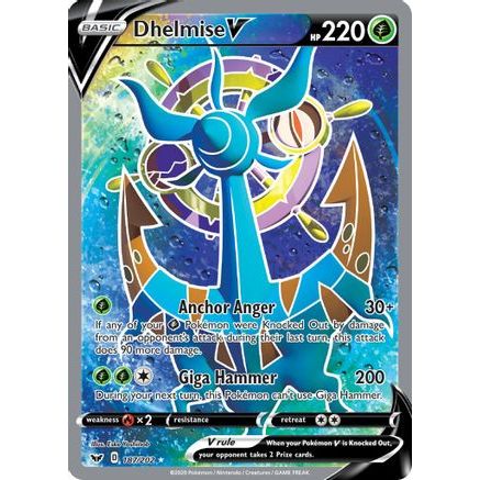 Dhelmise V (Full Art) 187/202 - SWSH01 Sword & Shield Base Set Holofoil