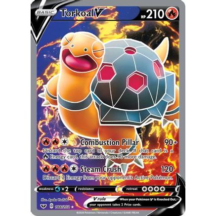 Torkoal V (Full Art) 188/202 - SWSH01 Sword & Shield Base Set Holofoil