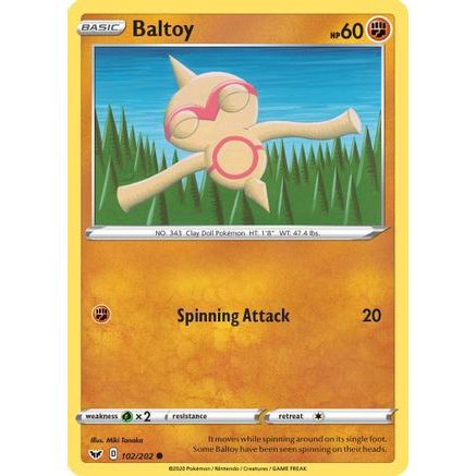 Baltoy (102) 102/202 - SWSH01 Sword & Shield Base Set Reverse Holofoil