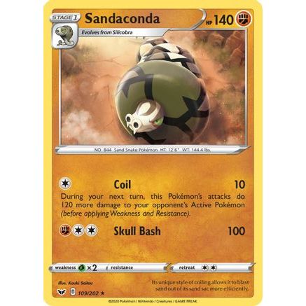 Sandaconda (109) 109/202 - SWSH01 Sword & Shield Base Set Reverse Holofoil