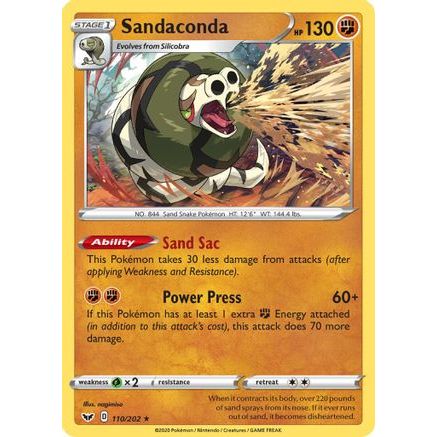 Sandaconda (110) 110/202 - SWSH01 Sword & Shield Base Set Holofoil