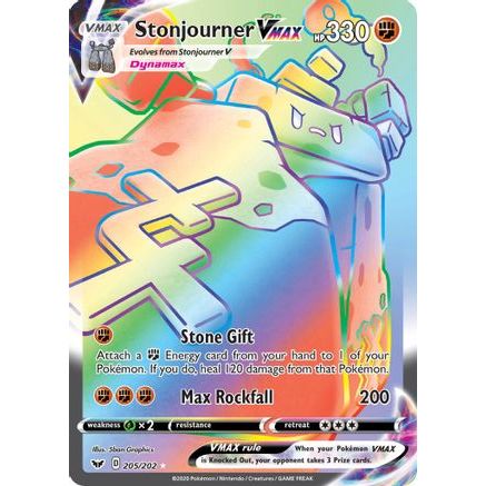 Stonjourner VMAX (Secret) 205/202 - SWSH01 Sword & Shield Base Set Holofoil