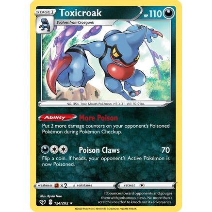 Toxicroak 124/202 - SWSH01 Sword & Shield Base Set Holofoil