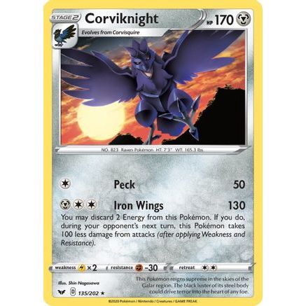Corviknight 135/202 - SWSH01 Sword & Shield Base Set Reverse Holofoil