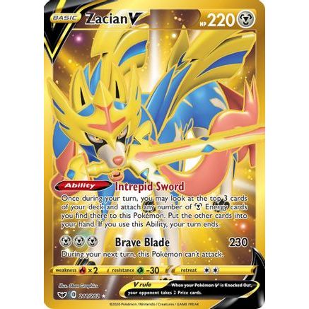 Zacian V (Secret) 211/202 - SWSH01 Sword & Shield Base Set Holofoil