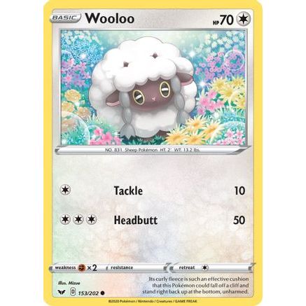 Wooloo (153) 153/202 - SWSH01 Sword & Shield Base Set Reverse Holofoil