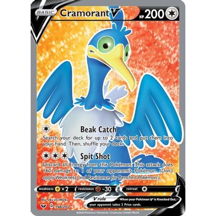 Cramorant V (Full Art) 198/202 - SWSH01 Sword & Shield Base Set Holofoil
