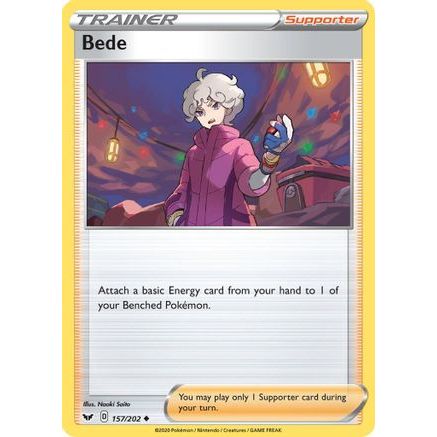 Bede 157/202 - SWSH01 Sword & Shield Base Set Reverse Holofoil