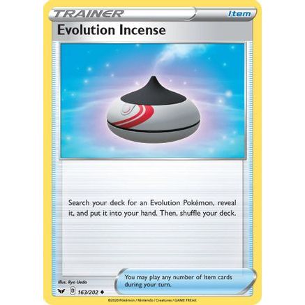Evolution Incense 163/202 - SWSH01 Sword & Shield Base Set Reverse Holofoil