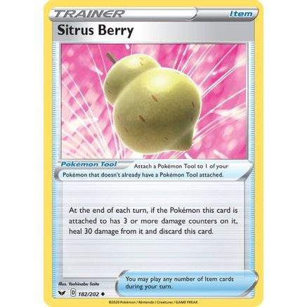 Sitrus Berry 182/202 - SWSH01 Sword & Shield Base Set
