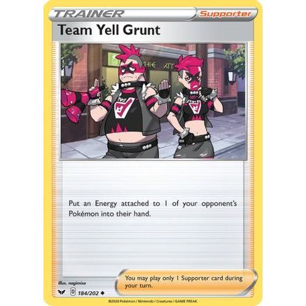 Team Yell Grunt 184/202 - SWSH01 Sword & Shield Base Set