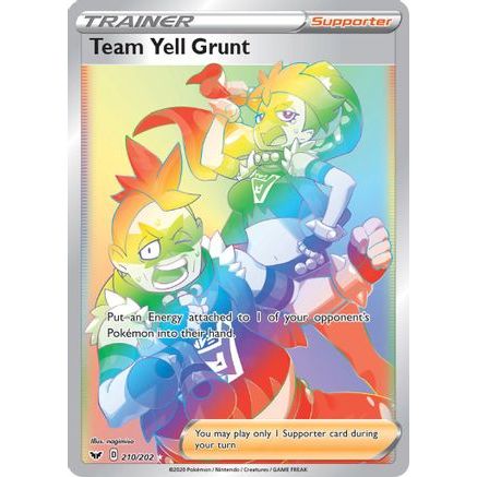 Team Yell Grunt (Secret) 210/202 - SWSH01 Sword & Shield Base Set Holofoil
