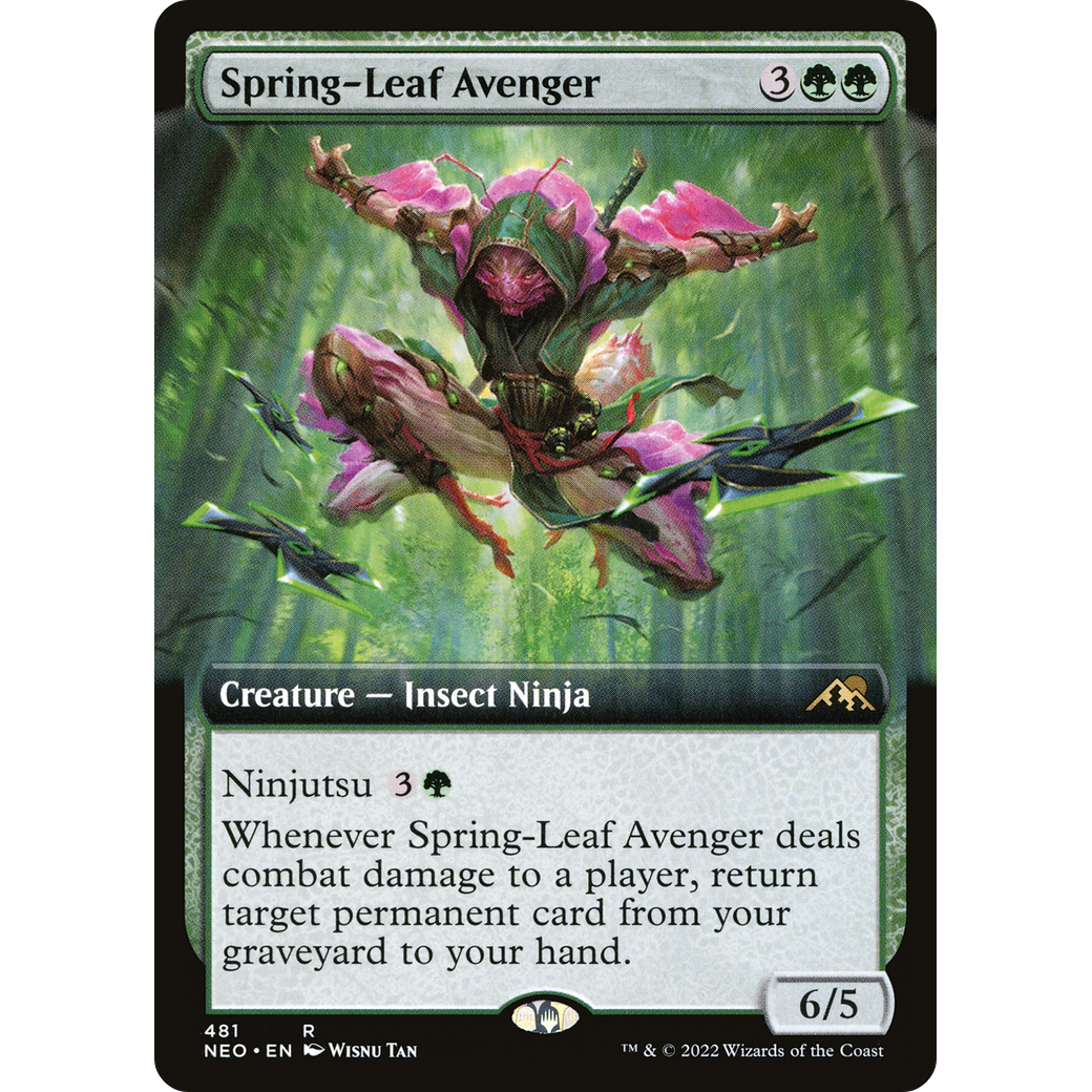 Spring-Leaf Avenger (NEO-481) - Kamigawa: Neon Dynasty: (Extended Art) Foil