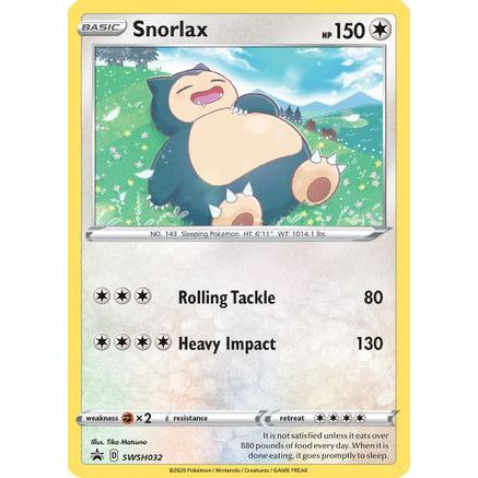 Snorlax - SWSH032 SWSH032/307 - SWSH Sword & Shield Promo Cards Holofoil