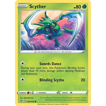 Scyther 4/192 - SWSH02 Rebel Clash Reverse Holofoil