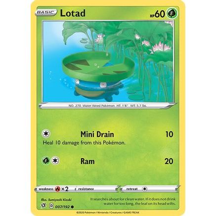 Lotad 7/192 - SWSH02 Rebel Clash Reverse Holofoil