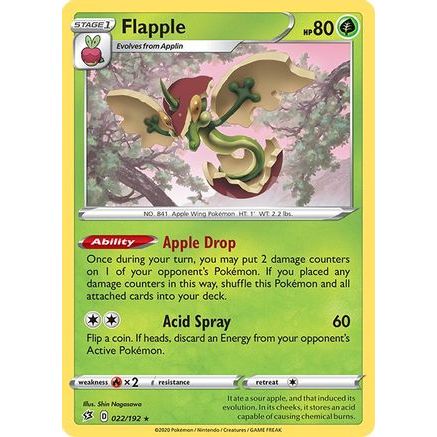 Flapple 22/192 - SWSH02 Rebel Clash Reverse Holofoil