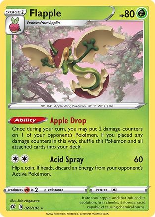 Flapple 22/192 - SWSH02 Rebel Clash Holofoil